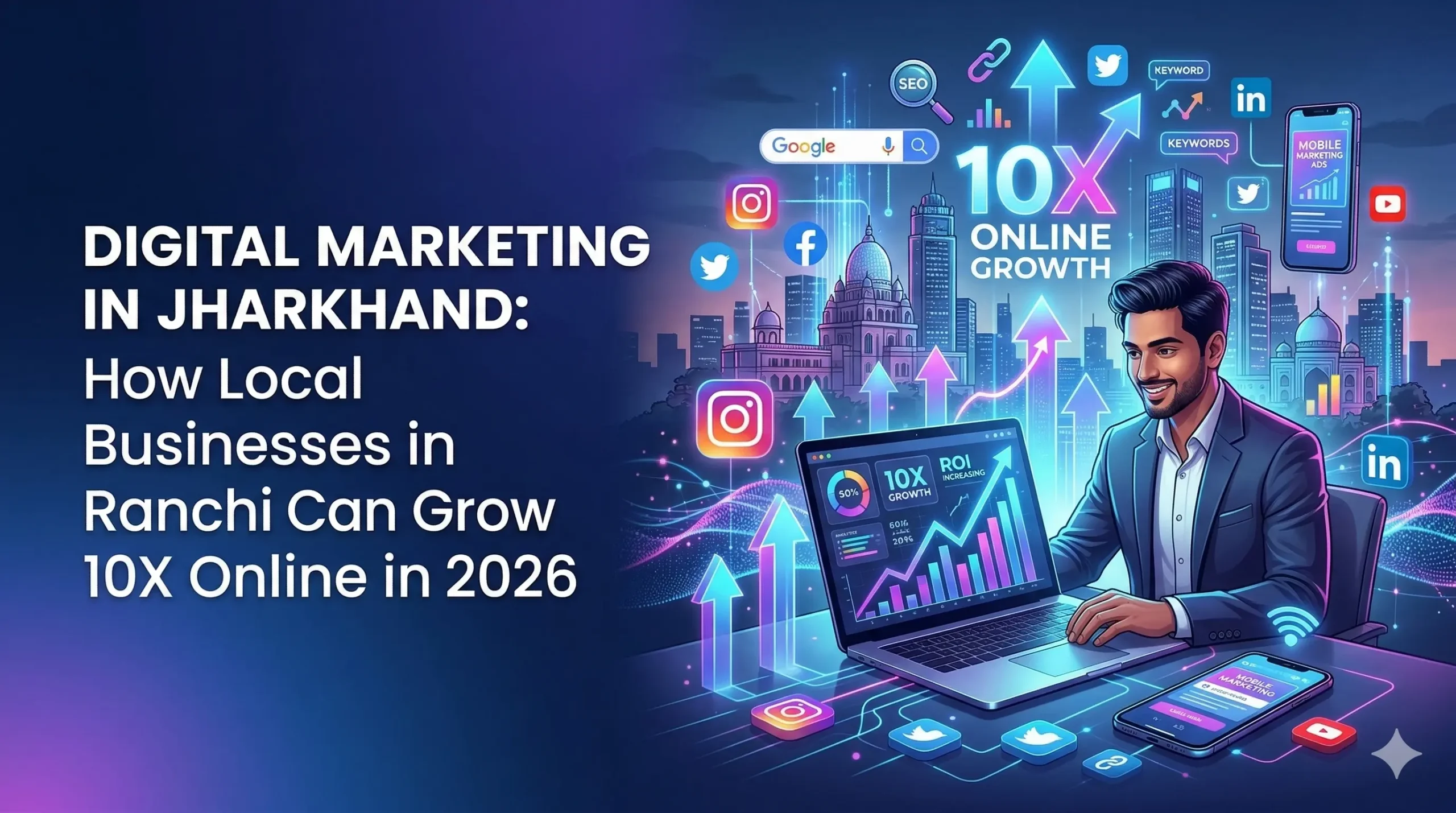 Digital marketing agency in Ranchi Online marketing for businesses in Jharkhand Social media marketing Ranchi SEO services in Ranchi